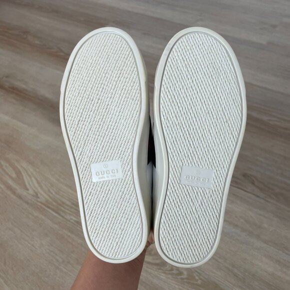 Gucci Kids White Sneakers with Red and Green Stripes - Picture 8 of 16